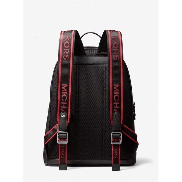 Hudson Logo Embossed Stripe Backpack