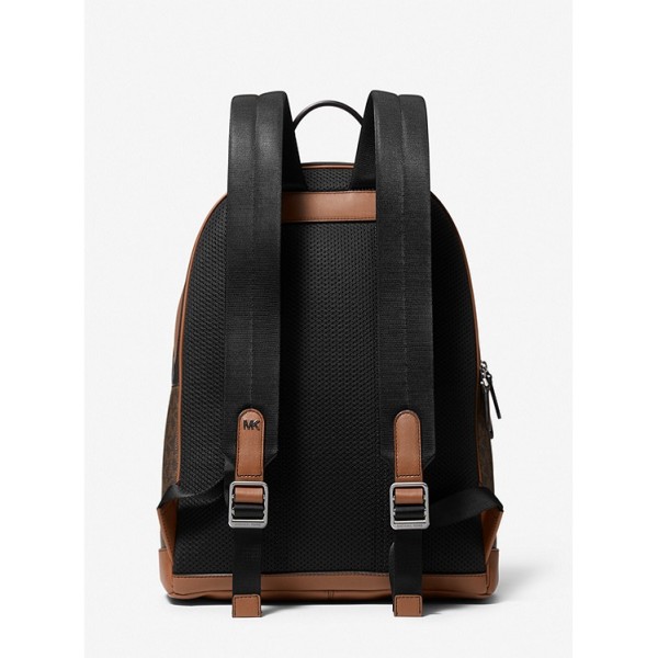 Hudson Crocodile Embossed Leather and Logo Backpack