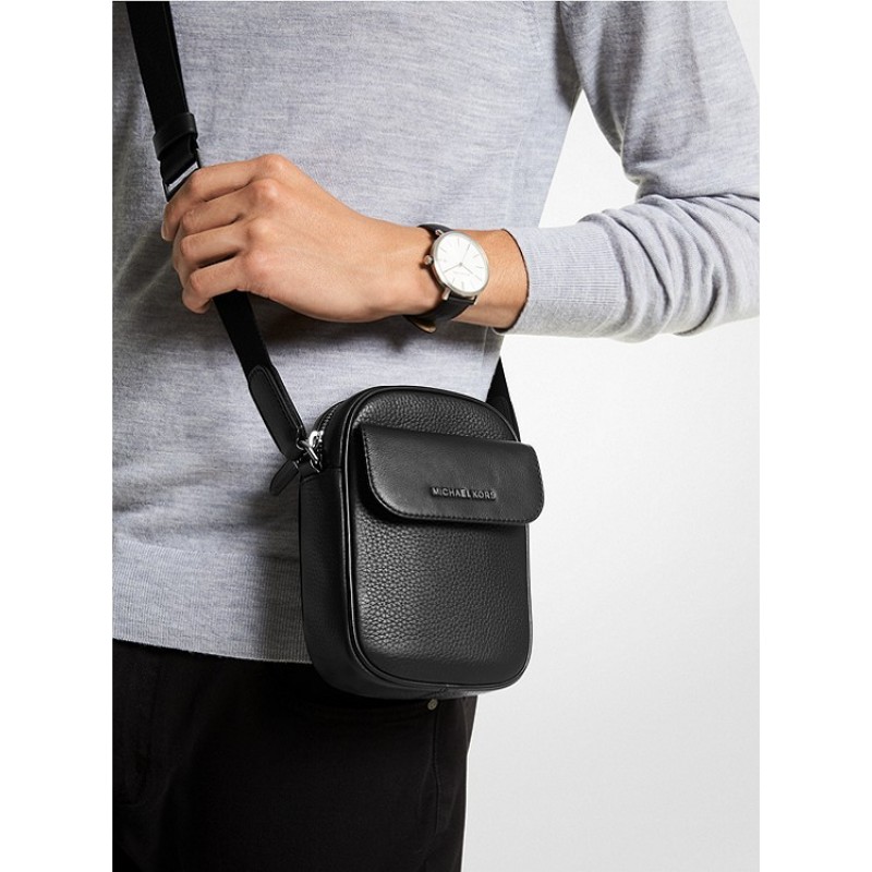 Hudson Pebbled Leather Smartphone Crossbody Bag