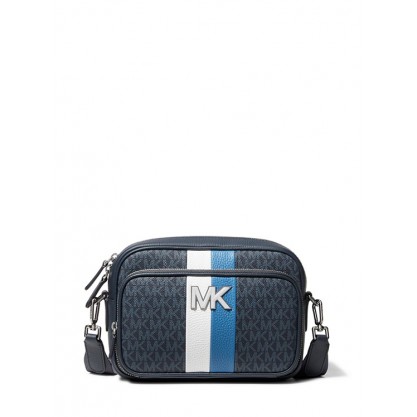 Hudson Logo Stripe and Leather Crossbody Bag