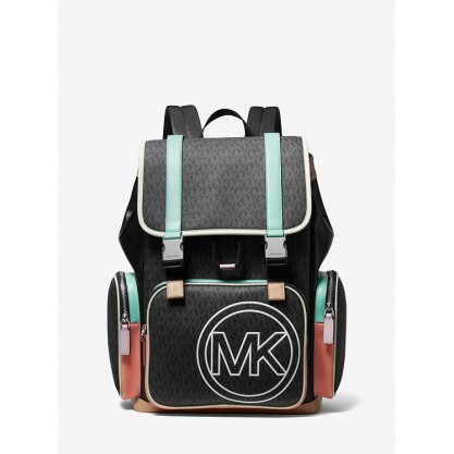 Cooper Logo and Color-Block Faux Leather Backpack