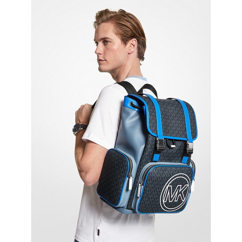 Cooper Logo and Color-Block Faux Leather Backpack