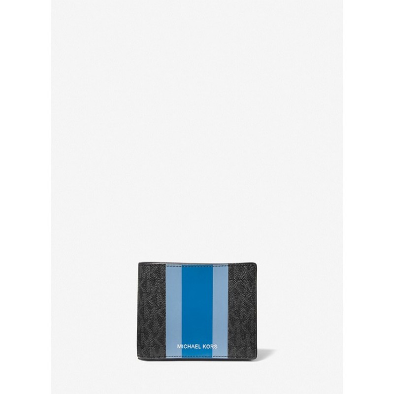 Logo Stripe Billfold Wallet With Passcase