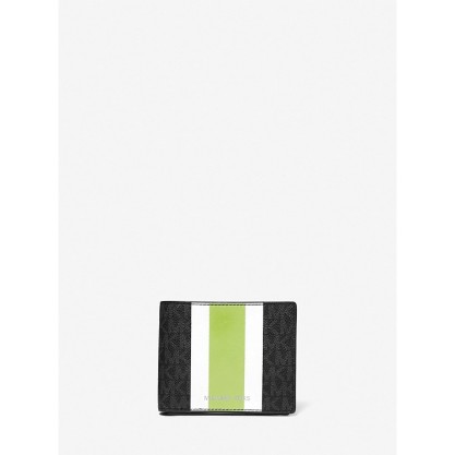 Logo Stripe Billfold Wallet With Passcase