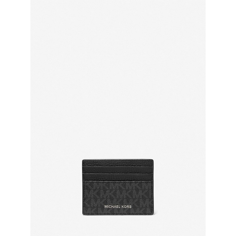 Hudson Logo and Crocodile Embossed Leather Tall Card Case