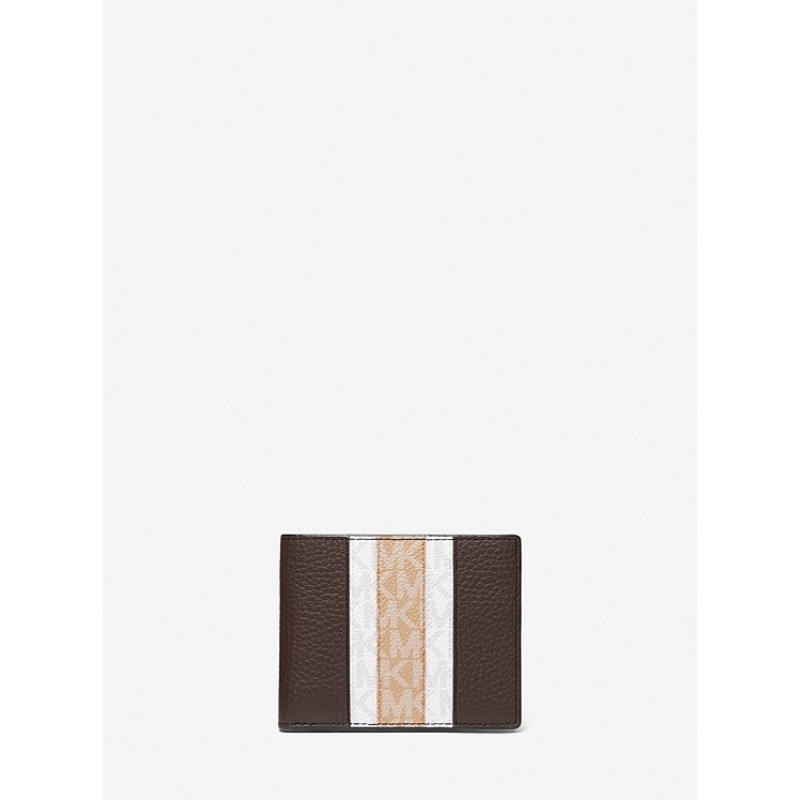 Hudson Logo Stripe Leather Slim Billfold Wallet