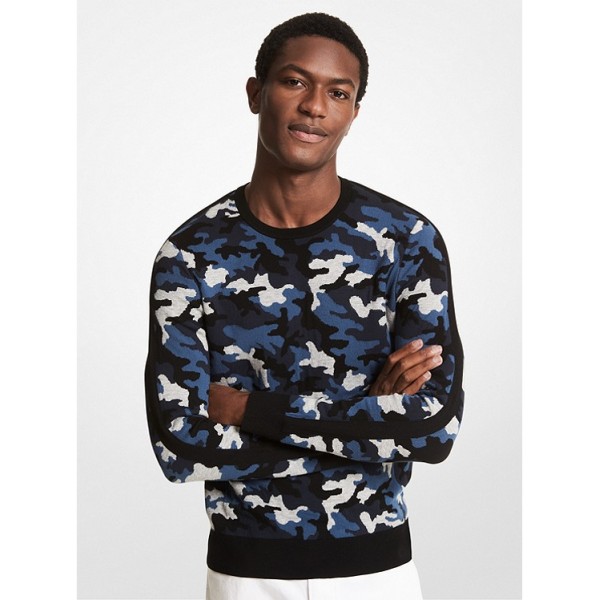 Camouflage Viscose Blend Sweater