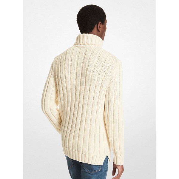 Cable Merino Wool Turtleneck Sweater