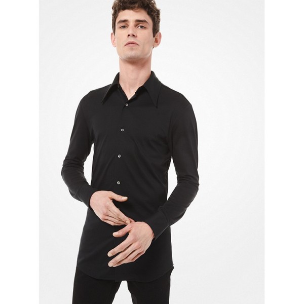 Slim-Fit Cotton and Silk Jersey Shirt