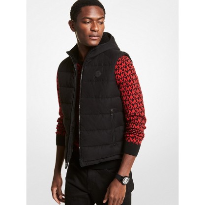 Quilted Cotton Blend Hooded Vest