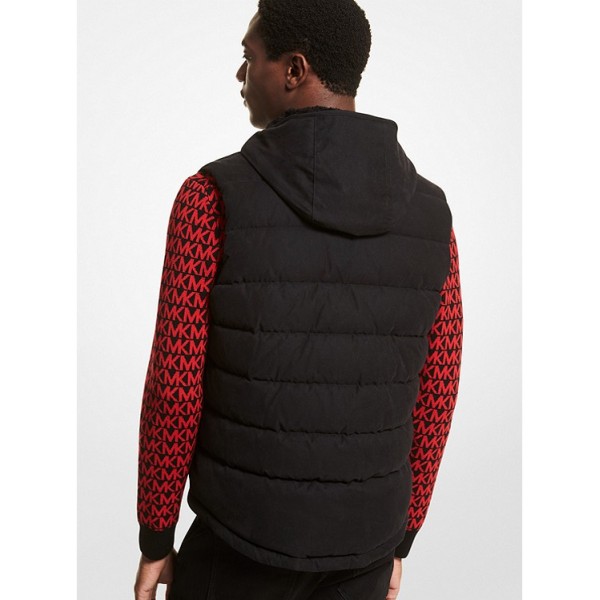 Quilted Cotton Blend Hooded Vest