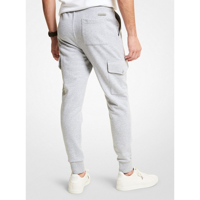 French Terry Cotton Blend Cargo Joggers