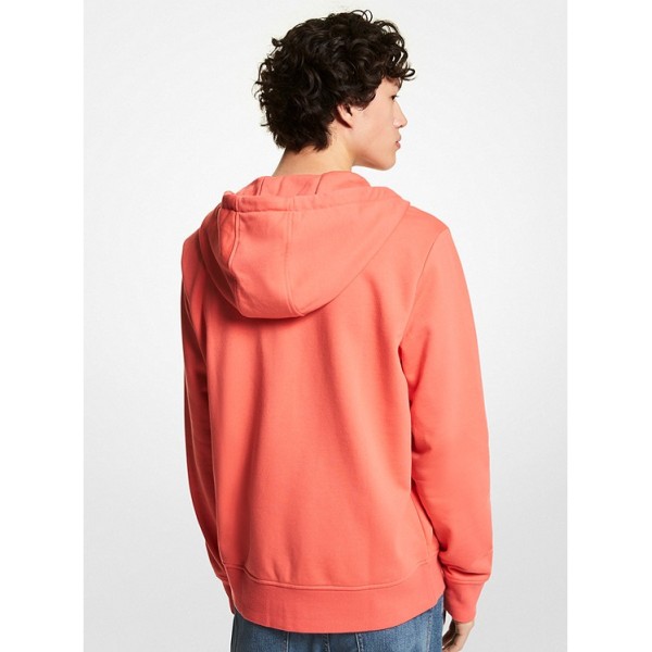 Embroidered Logo Cotton Terry Zip-Up Hoodie