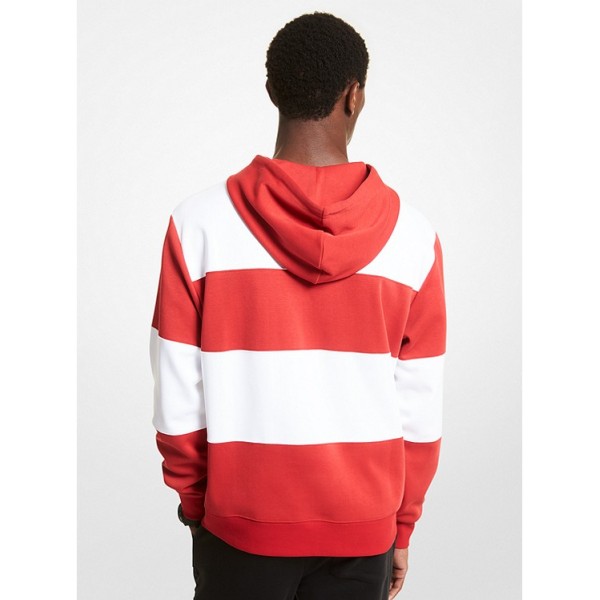 Striped Cotton Blend Rugby Hoodie