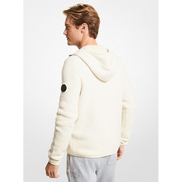 Brushed Cotton Blend Zip-Up Hoodie