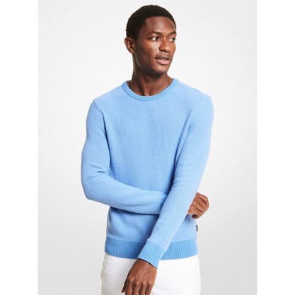 Textured Cotton Blend Sweater