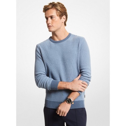 Textured Cotton Blend Sweater