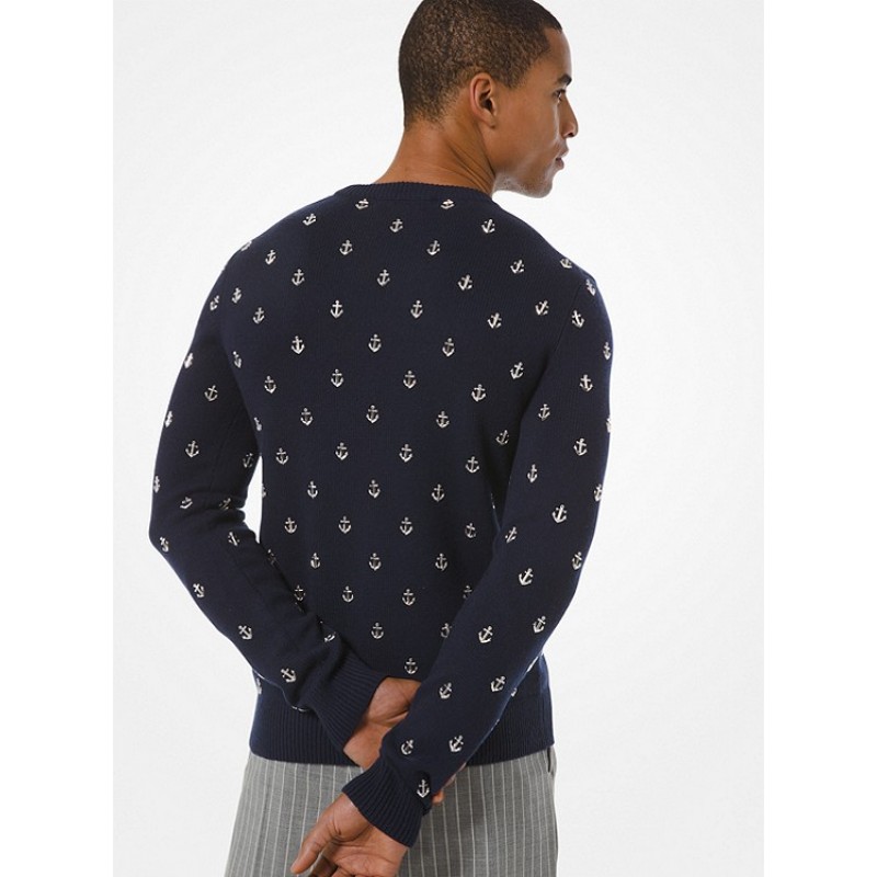 Anchor Embellished Cashmere Sweater