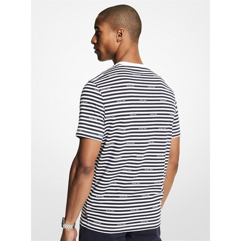 Logo Striped Cotton Jersey T-Shirt