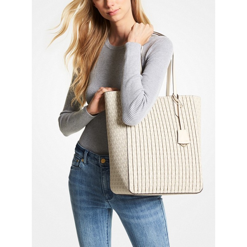 Sinclair Large Pleated Logo Tote Bag