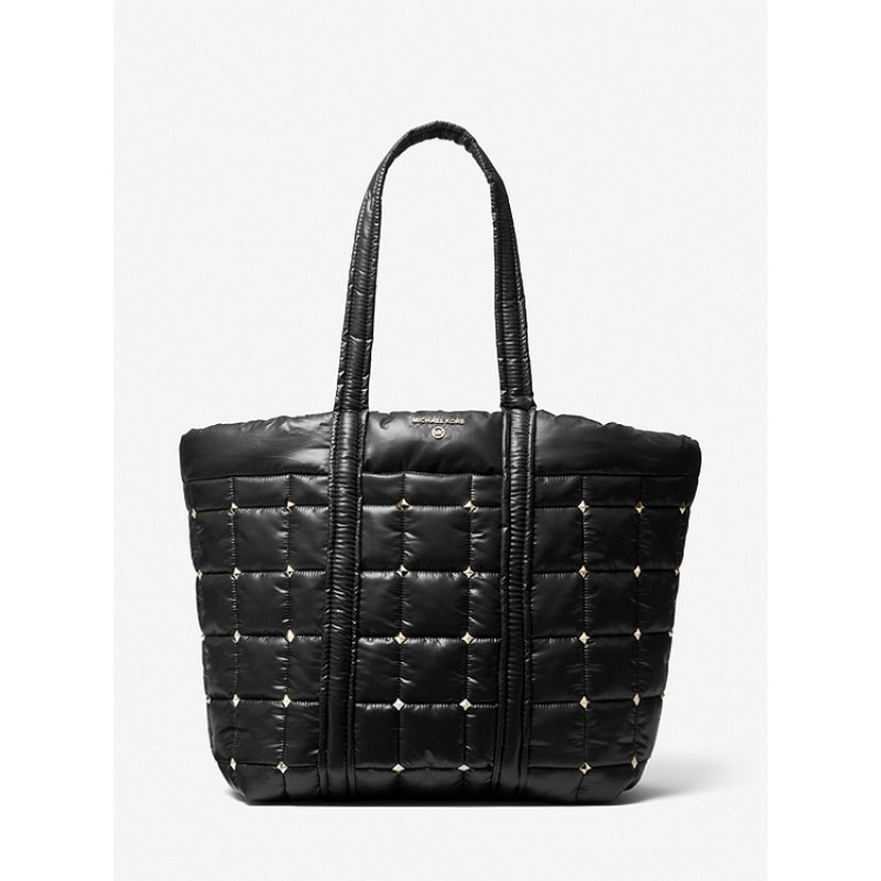 Stirling Extra-Large Studded Quilted Recycled Polyester Tote Bag