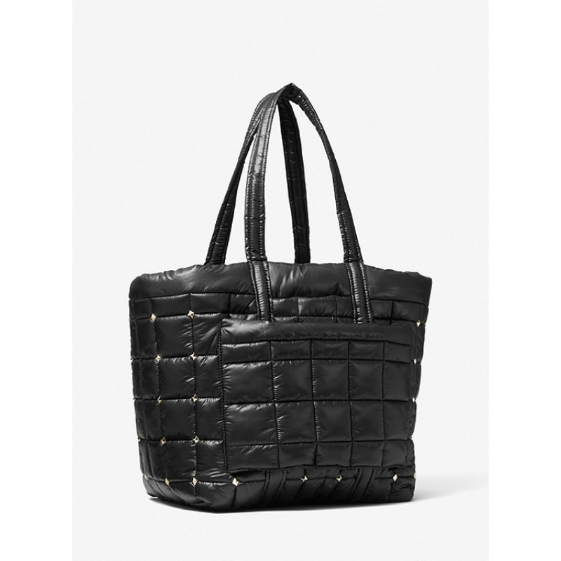 Stirling Extra-Large Studded Quilted Recycled Polyester Tote Bag