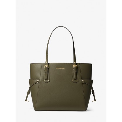 Voyager Small Crossgrain Leather Tote Bag