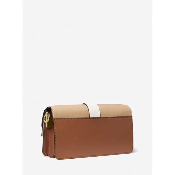 Greenwich Medium Color-Block Saffiano Leather Shoulder Bag