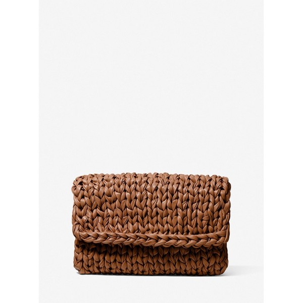 Carly Hand-Knit Leather Envelope Clutch