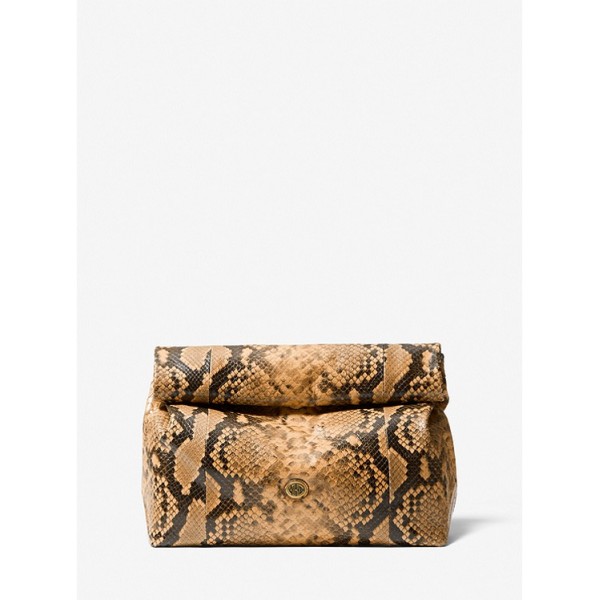 Monogramme Python Embossed Lunch Bag Clutch