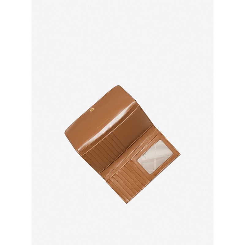 Large Logo and Leather Tri-Fold Wallet