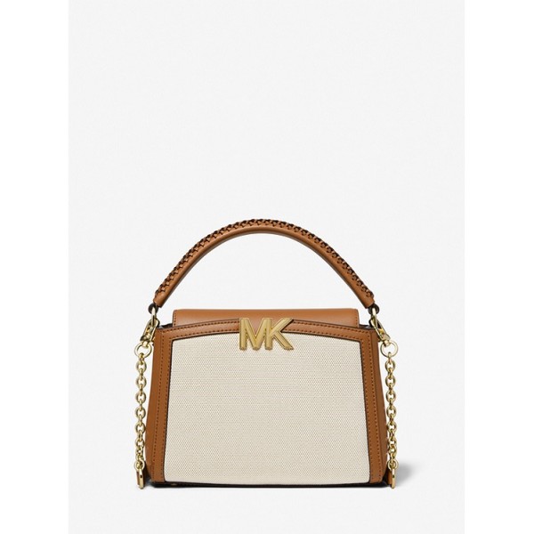 Karlie Small Canvas and Leather Crossbody Bag
