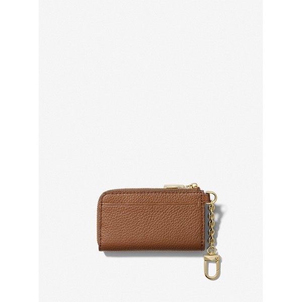 Piper Pebbled Leather Zip Card Case