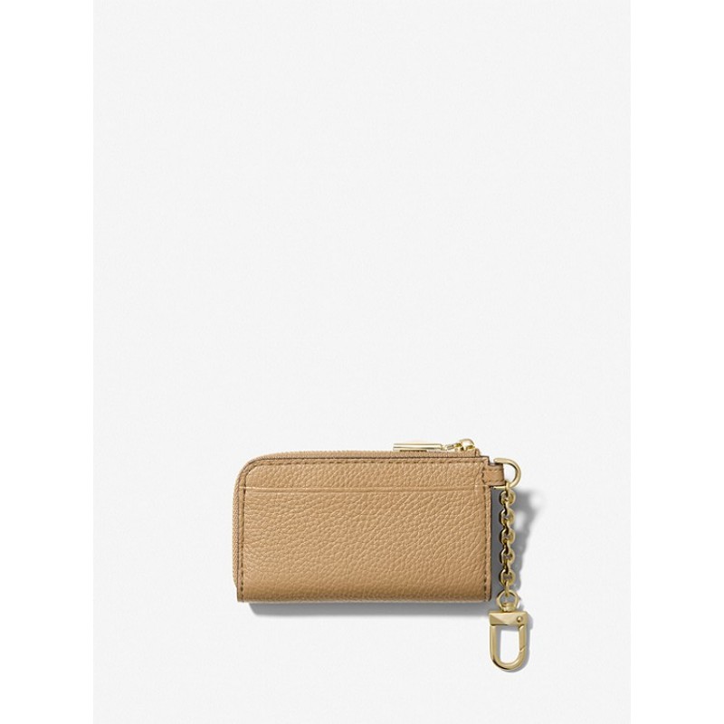 Piper Pebbled Leather Zip Card Case