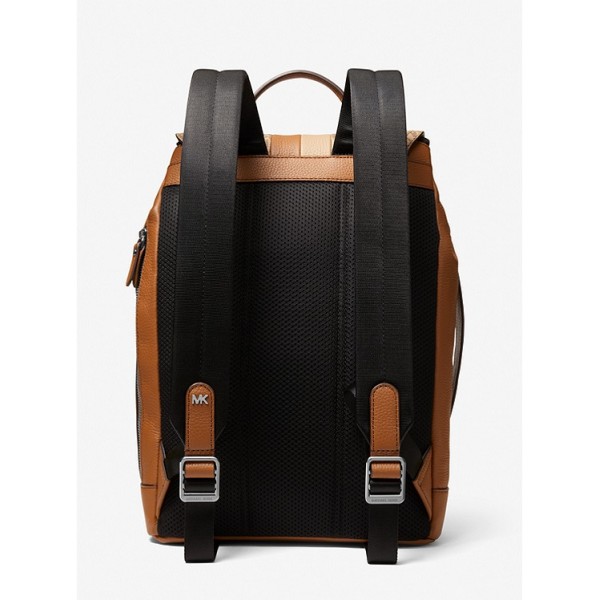 Hudson Logo Stripe and Leather Backpack