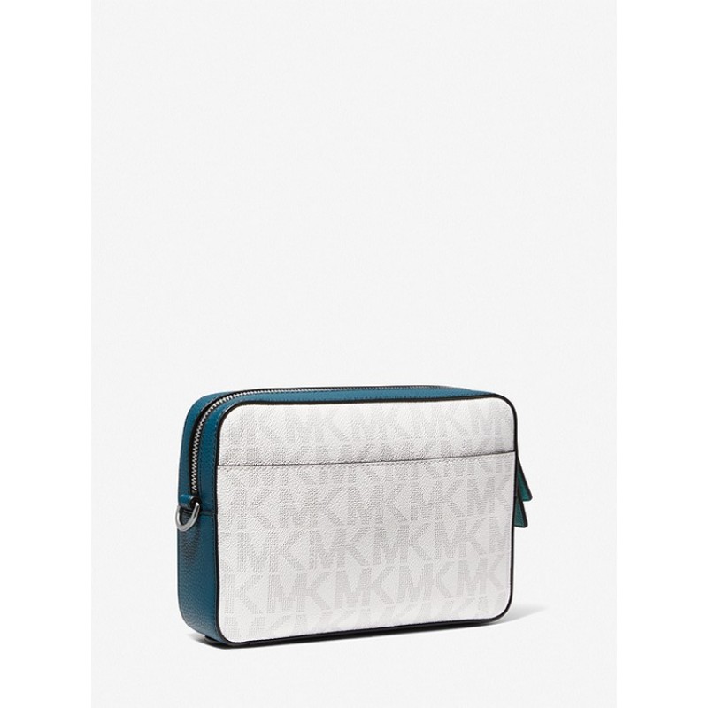 Cooper Embossed Faux Leather and Logo Stripe Crossbody Bag