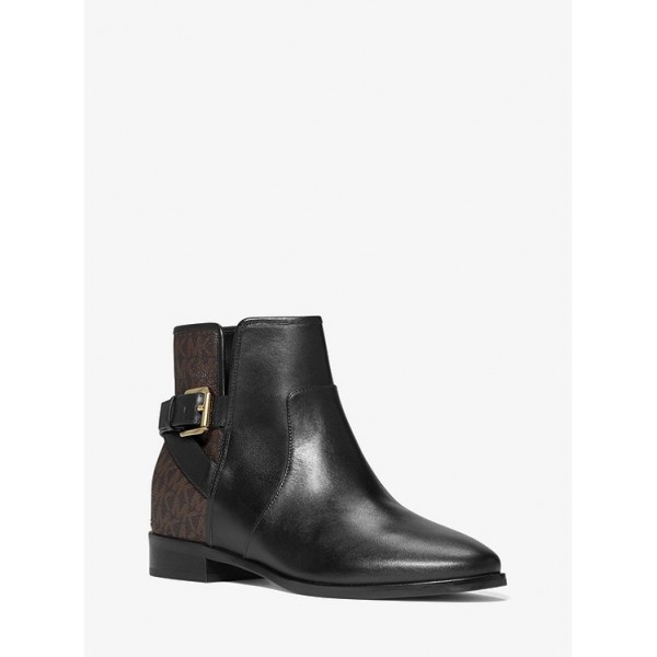 Salem Leather and Logo Ankle Boot