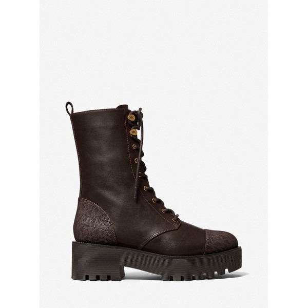 Bryce Leather and Logo Platform Combat Boot