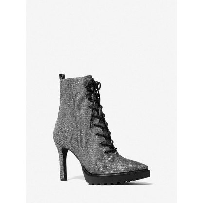 Kyle Glitter Chain Mesh Lace-Up Boot