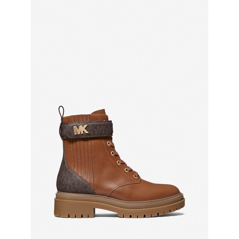 Stark Logo and Leather Combat Boot
