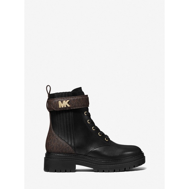 Stark Logo and Leather Combat Boot