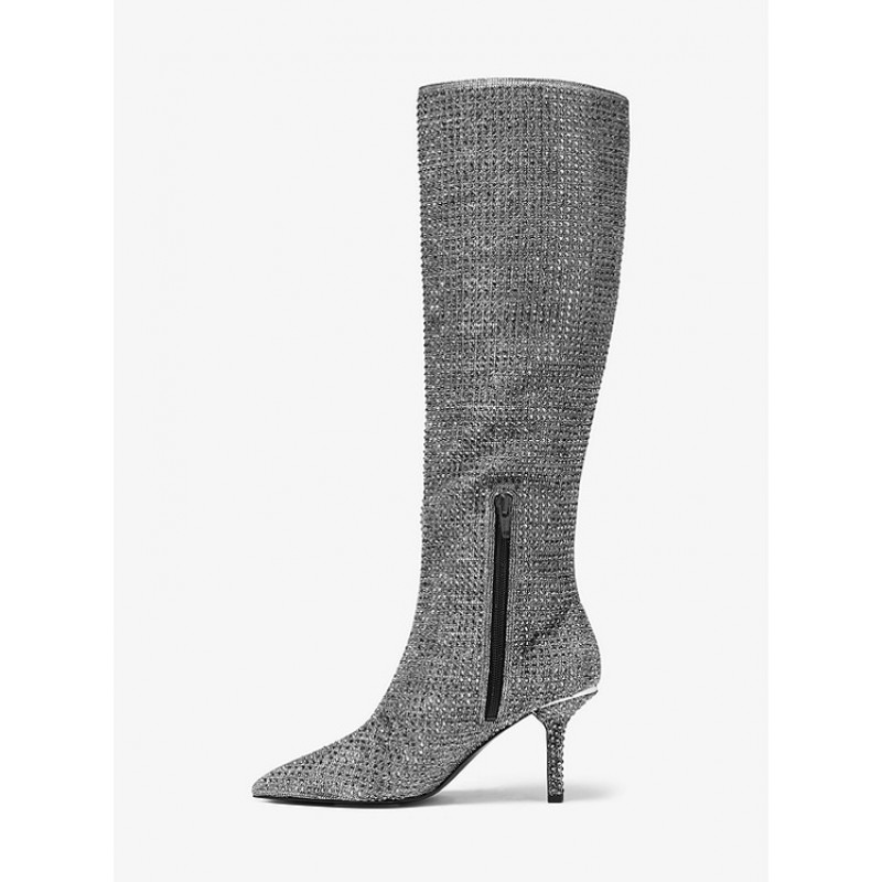 Katerina Crystal-Embellished Knee-High Boot