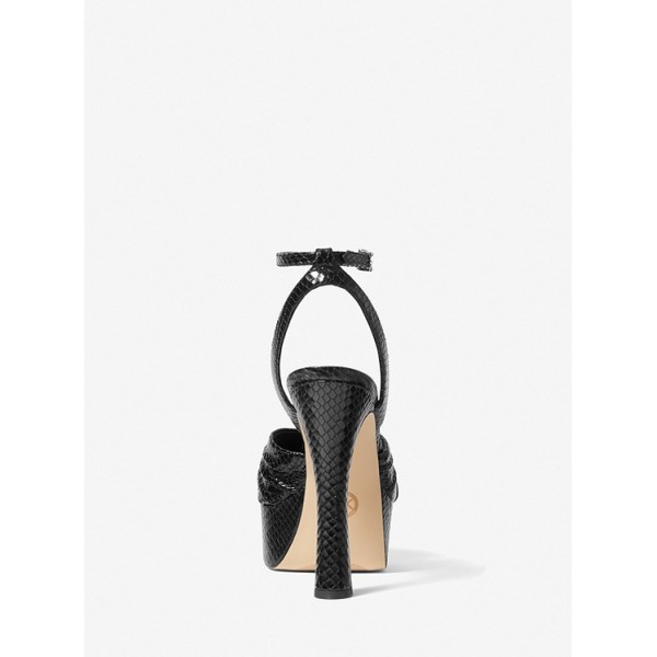 Selena Snake Embossed Leather Platform Sandal