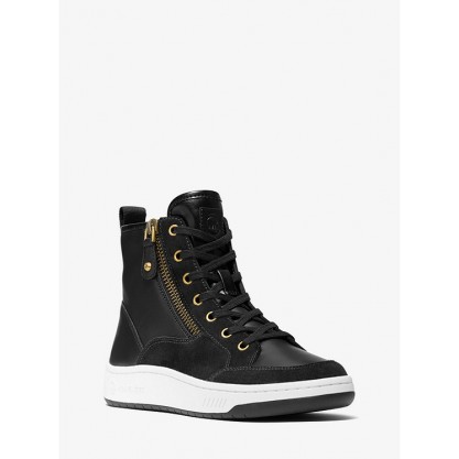 Shea Leather and Suede High Top Sneaker