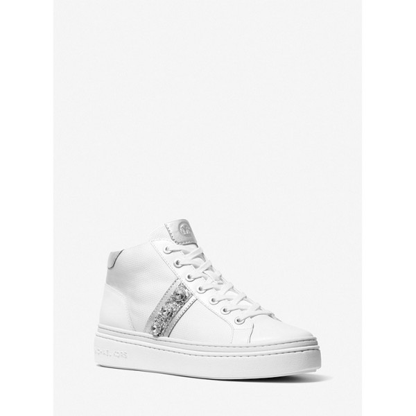 Chapman Embellished Leather and Canvas High-Top Sneaker