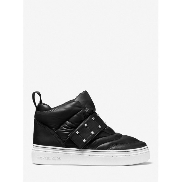Stirling Embellished Quilted Recycled Polyester High-Top Sneaker