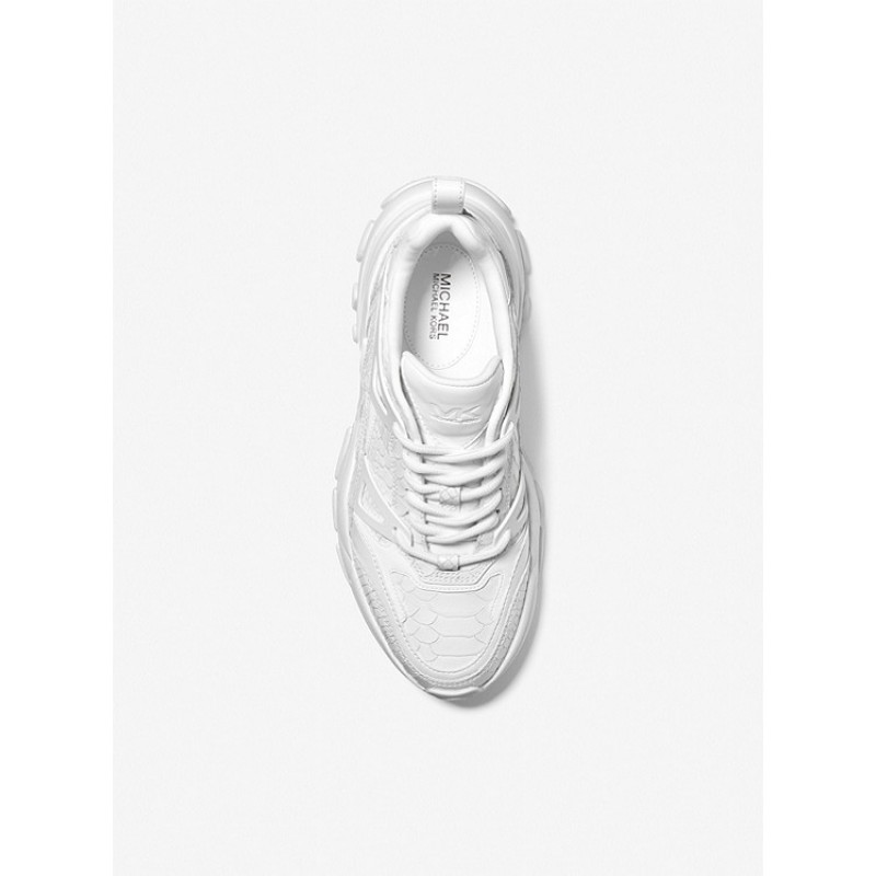 Nick Snake Embossed Leather Trainer