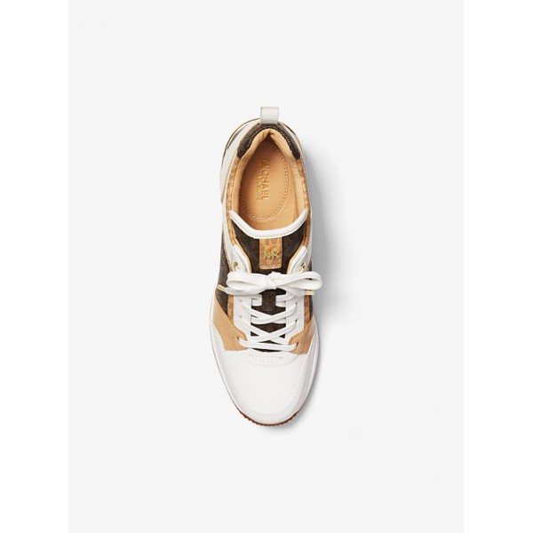 Georgie Logo and Leather Trainer