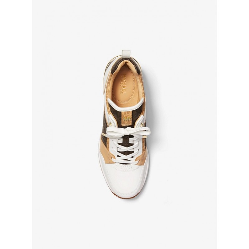 Georgie Logo and Leather Trainer