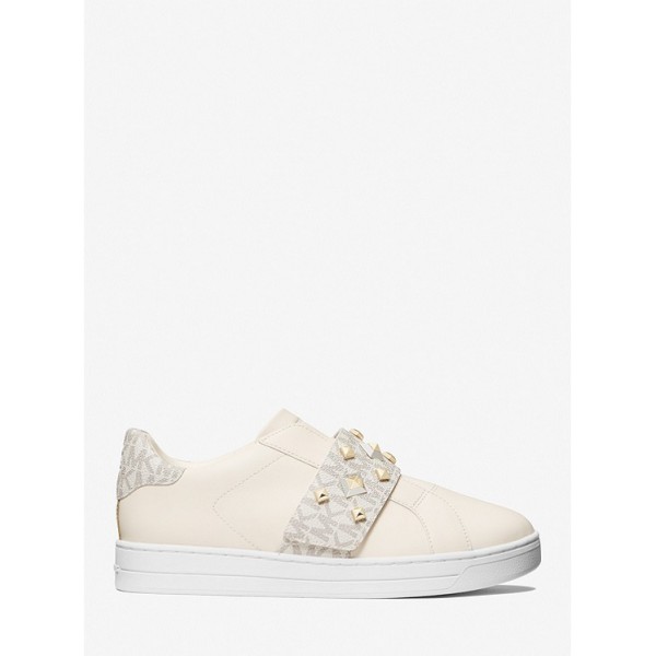 Kenna Leather and Studded Logo Sneaker